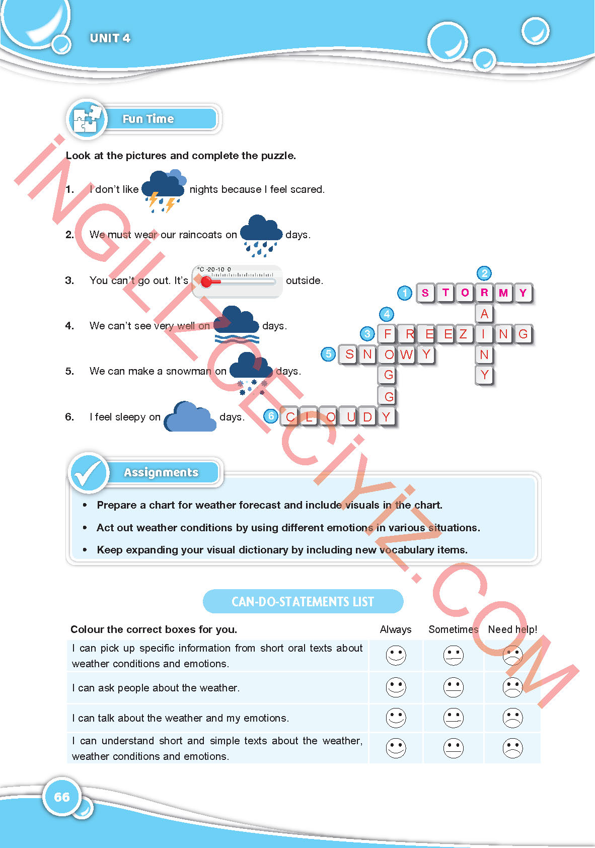 6. Sınıf İngilizce Özgün Yayınları Kitabı Sayfa 66 Cevapları