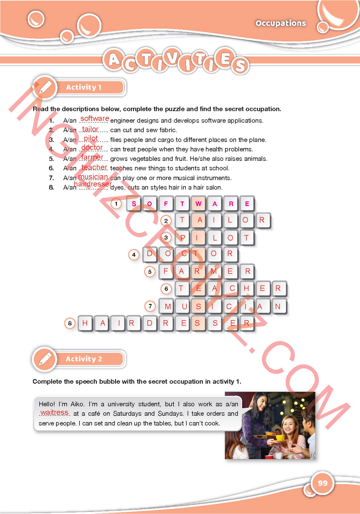 6. Sınıf İngilizce Özgün Yayınları Kitabı Sayfa 99 Cevapları