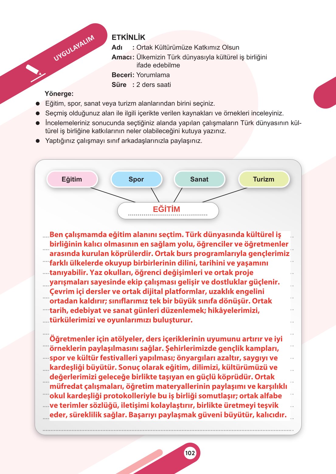 6. Sınıf Meb Yayınları Sosyal Bilgiler Ders Kitabı Sayfa 102 Cevapları