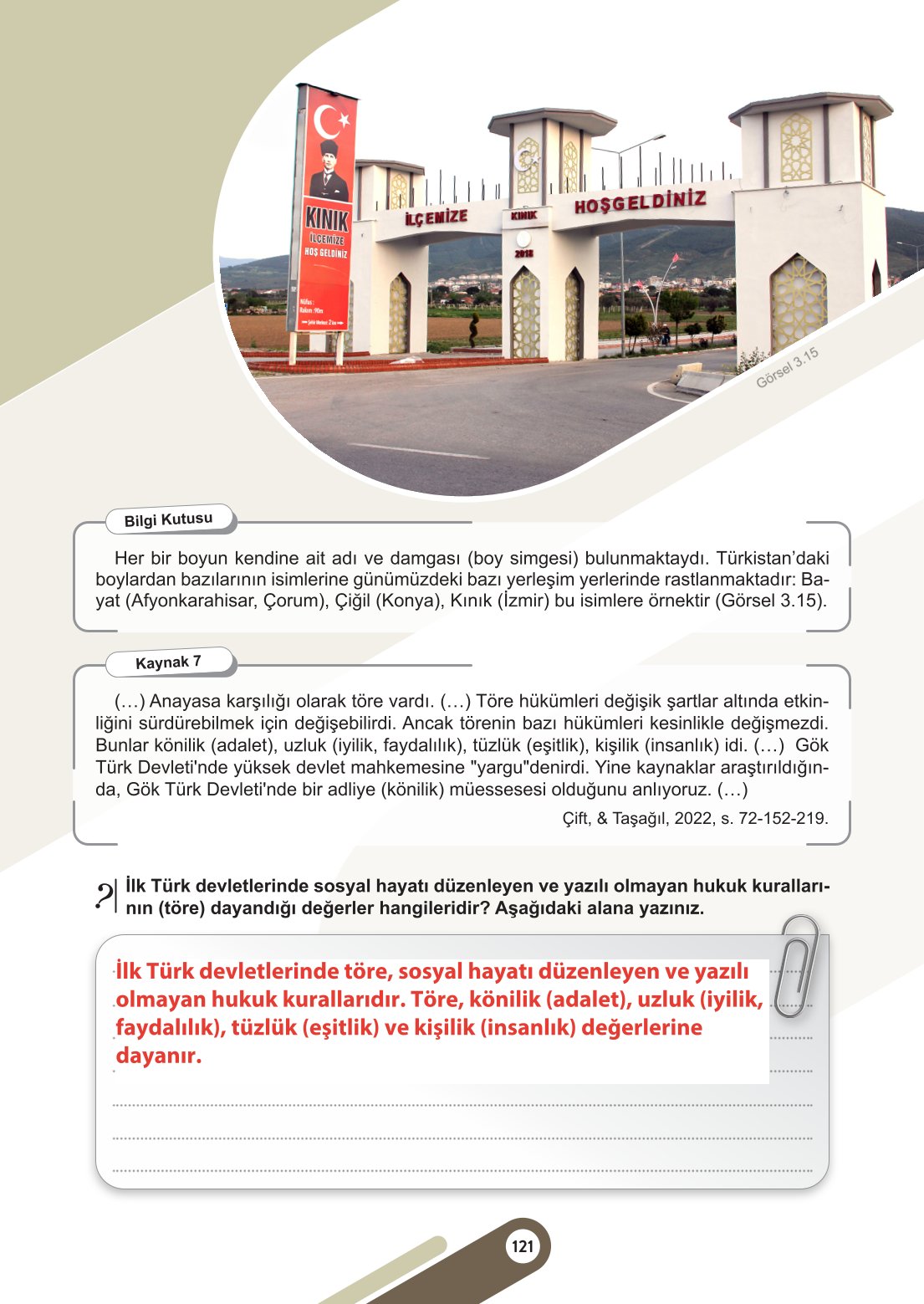 6. Sınıf Meb Yayınları Sosyal Bilgiler Ders Kitabı Sayfa 121 Cevapları