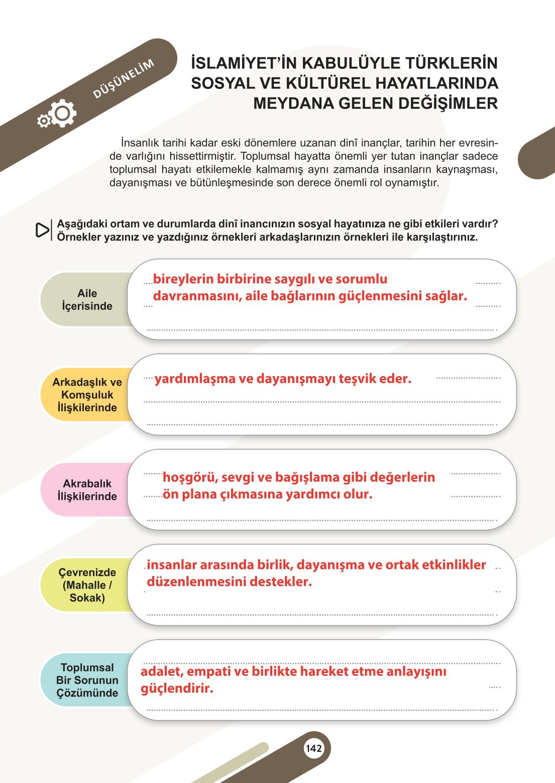 6. Sınıf Meb Yayınları Sosyal Bilgiler Ders Kitabı Sayfa 142 Cevapları