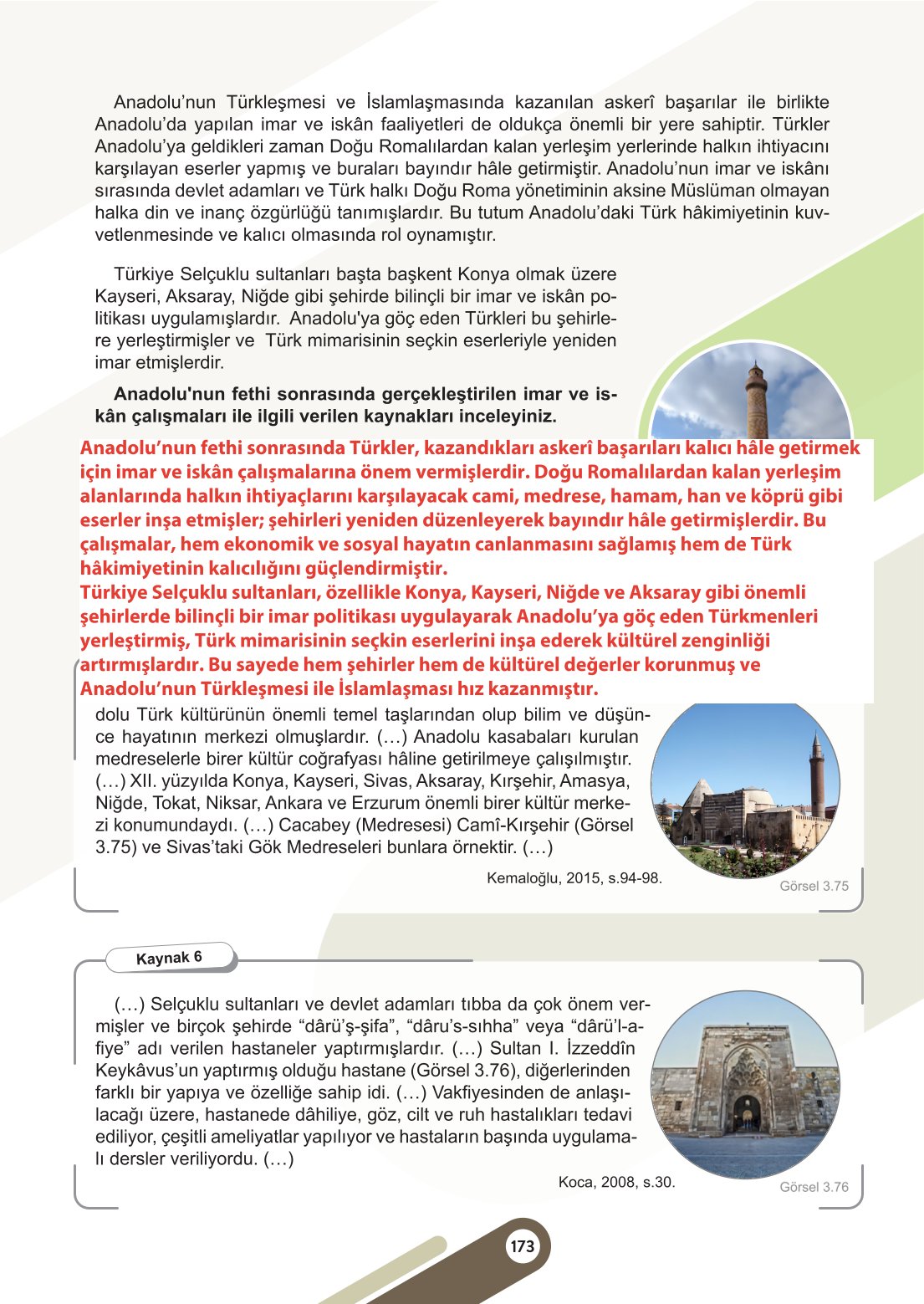 6. Sınıf Meb Yayınları Sosyal Bilgiler Ders Kitabı Sayfa 173 Cevapları