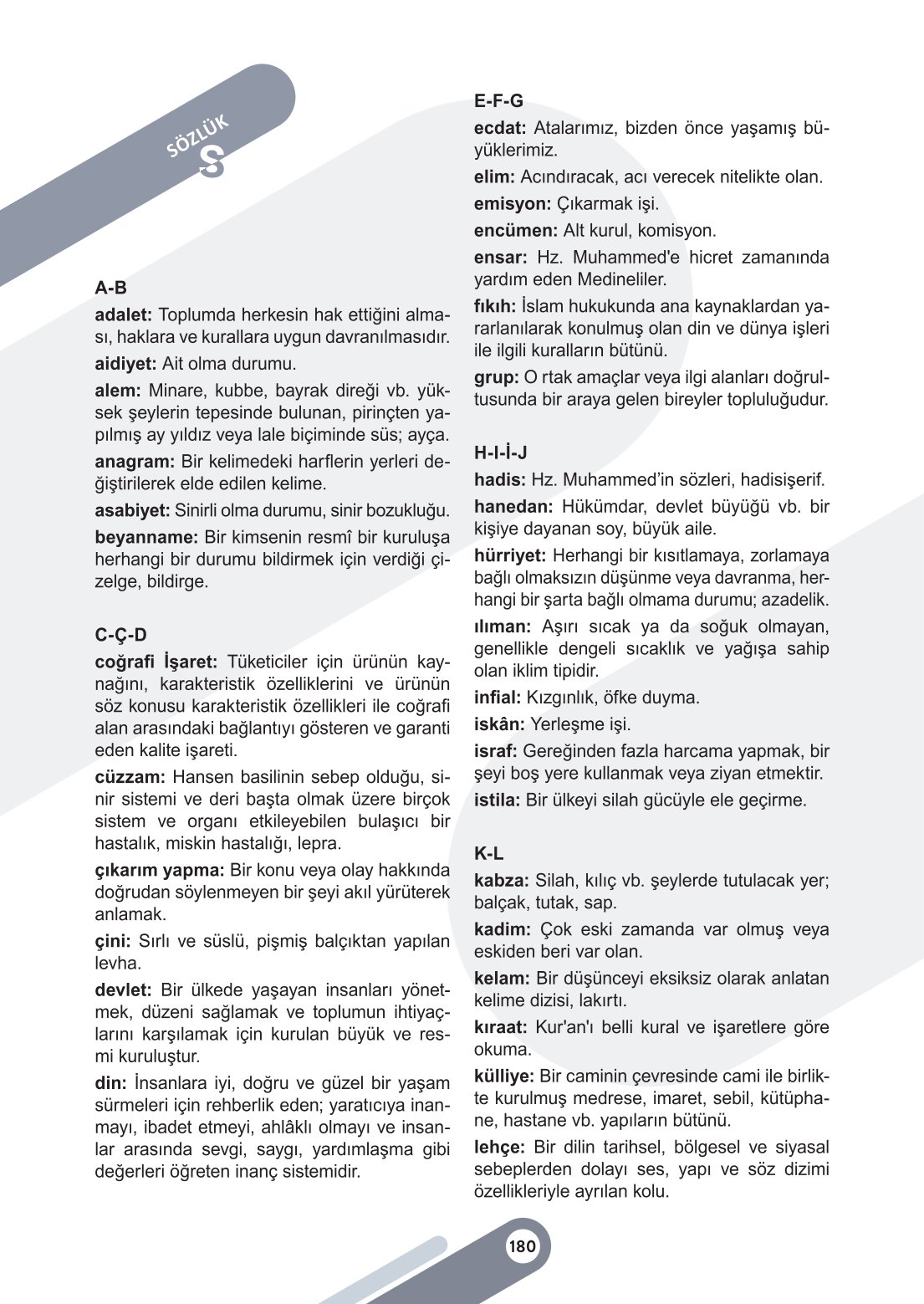 6. Sınıf Meb Yayınları Sosyal Bilgiler Ders Kitabı Sayfa 180 Cevapları