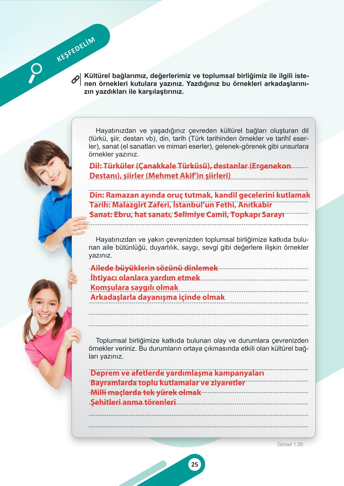 6. Sınıf Meb Yayınları Sosyal Bilgiler Ders Kitabı Sayfa 25 Cevapları