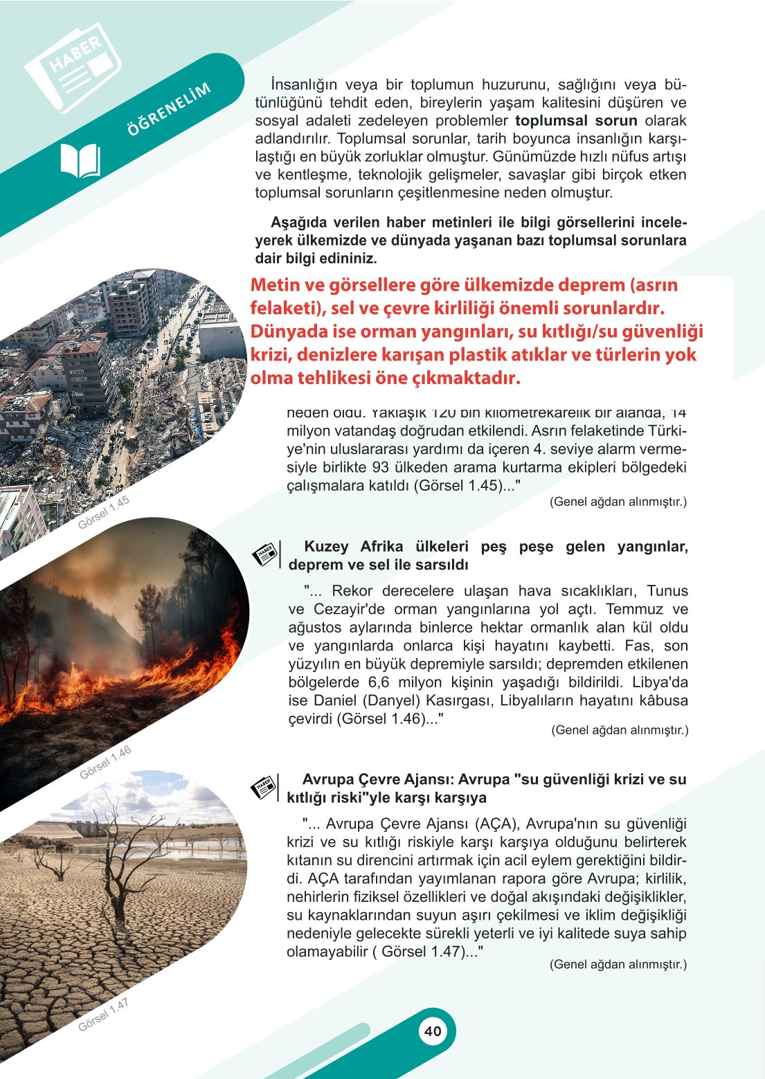 6. Sınıf Meb Yayınları Sosyal Bilgiler Ders Kitabı Sayfa 40 Cevapları