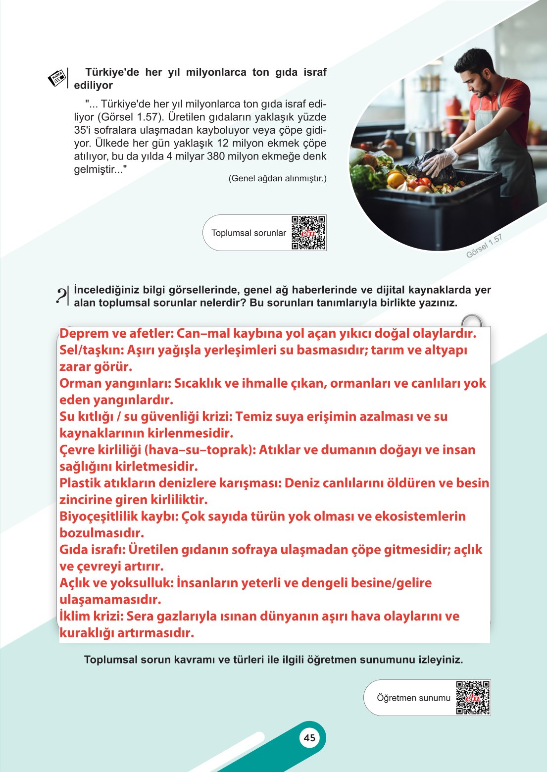 6. Sınıf Meb Yayınları Sosyal Bilgiler Ders Kitabı Sayfa 45 Cevapları