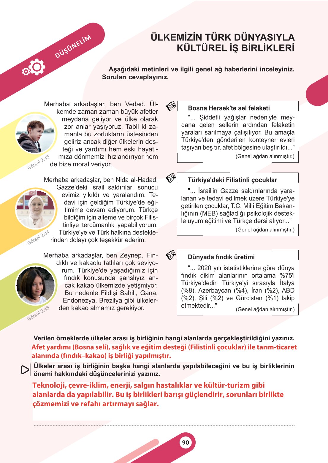 6. Sınıf Meb Yayınları Sosyal Bilgiler Ders Kitabı Sayfa 90 Cevapları