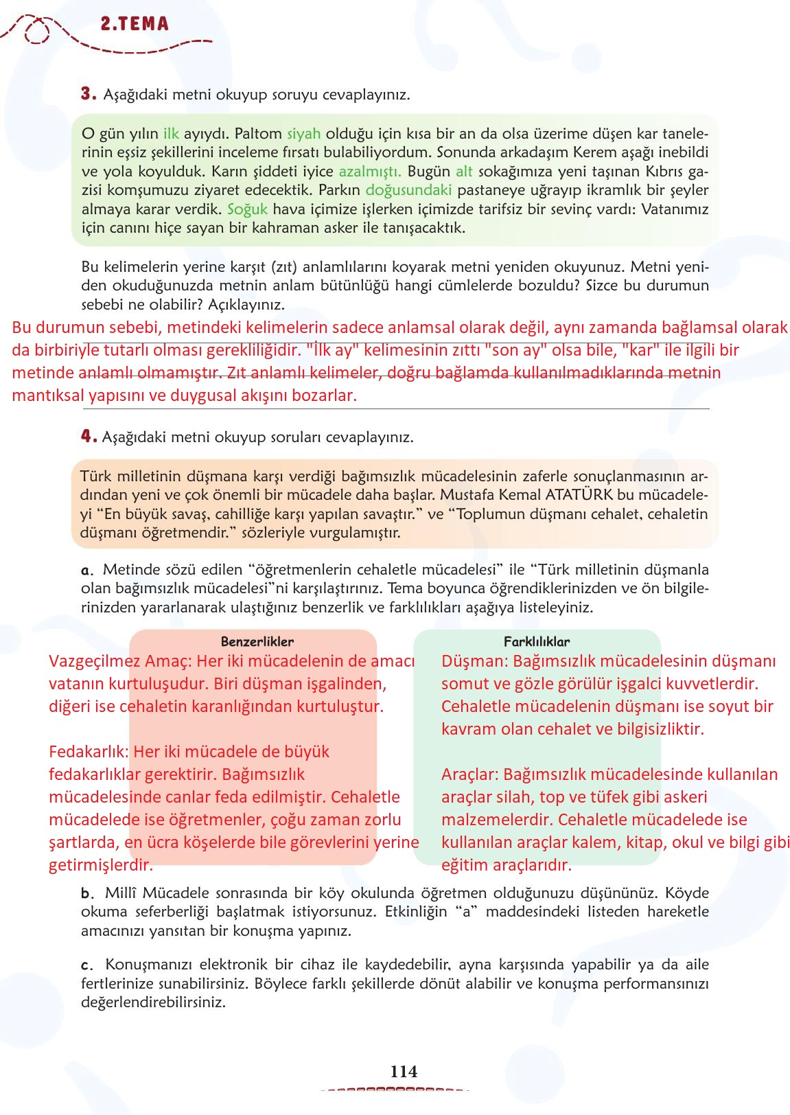 6. Sınıf Türkçe 1. Kitap Meb Yayınları Ders Kitabı Sayfa 115 Cevapları 6. Sınıf Türkçe 1. Kitap Meb Yayınları Ders Kitabı Sayfa 115 Cevapları
