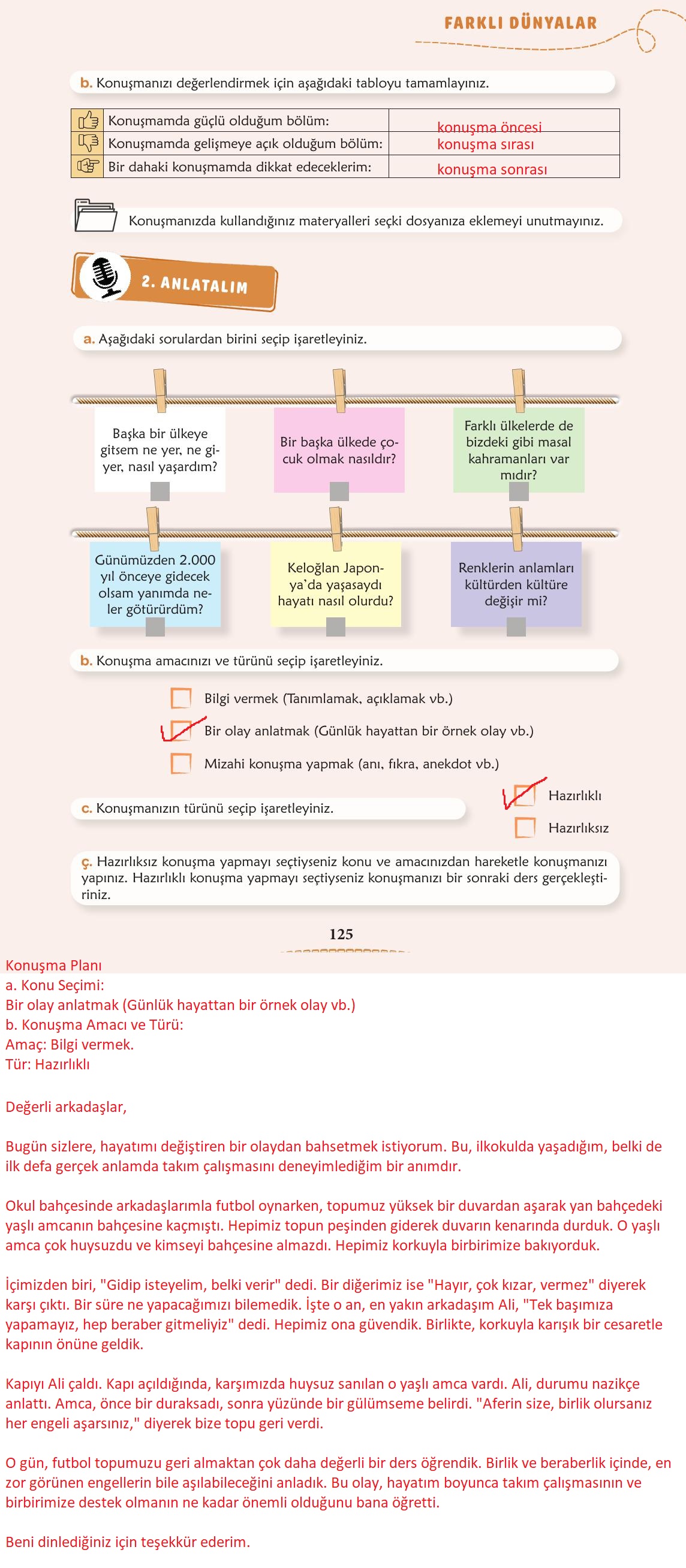 6. Sınıf Türkçe 1. Kitap Meb Yayınları Ders Kitabı Sayfa 126 Cevapları
