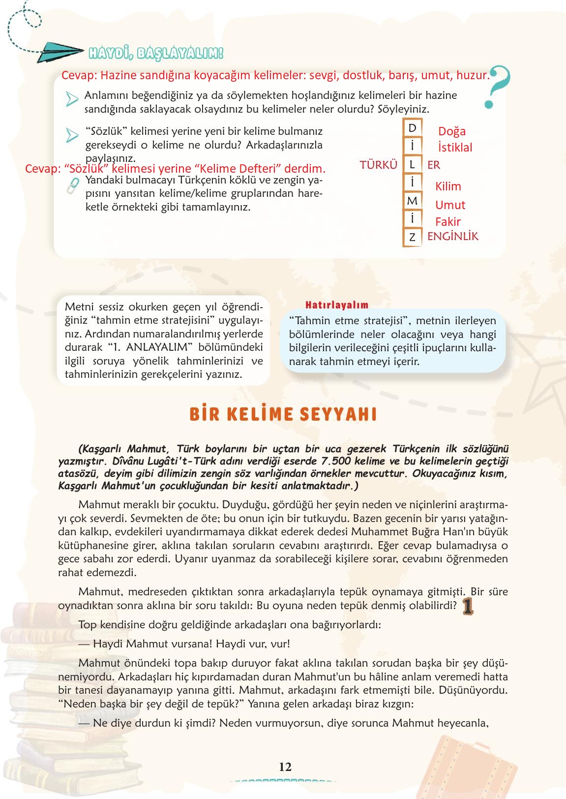 6. Sınıf Türkçe 1. Kitap Meb Yayınları Ders Kitabı Sayfa 13 Cevapları 6. Sınıf Türkçe 1. Kitap Meb Yayınları Ders Kitabı Sayfa 13 Cevapları