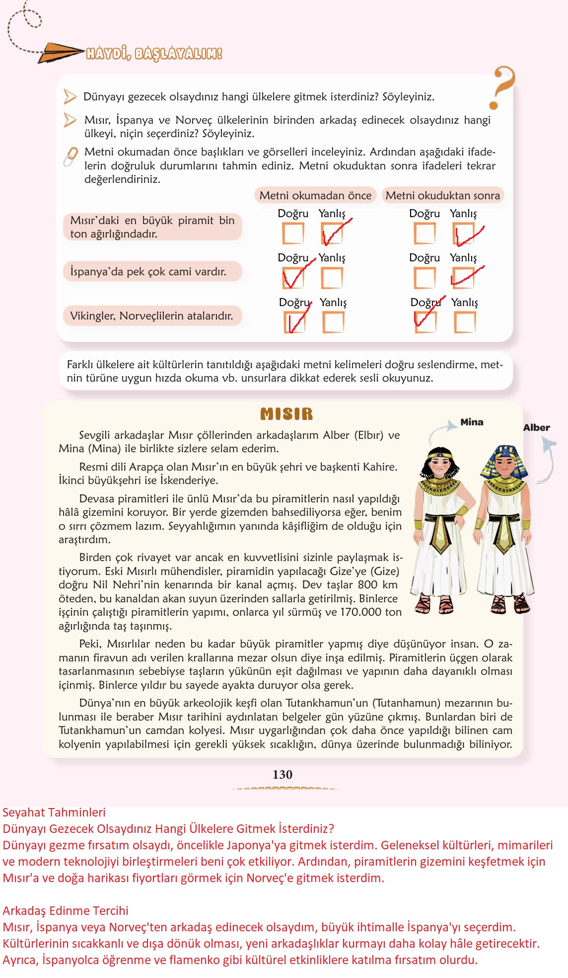 6. Sınıf Türkçe 1. Kitap Meb Yayınları Ders Kitabı Sayfa 131 Cevapları