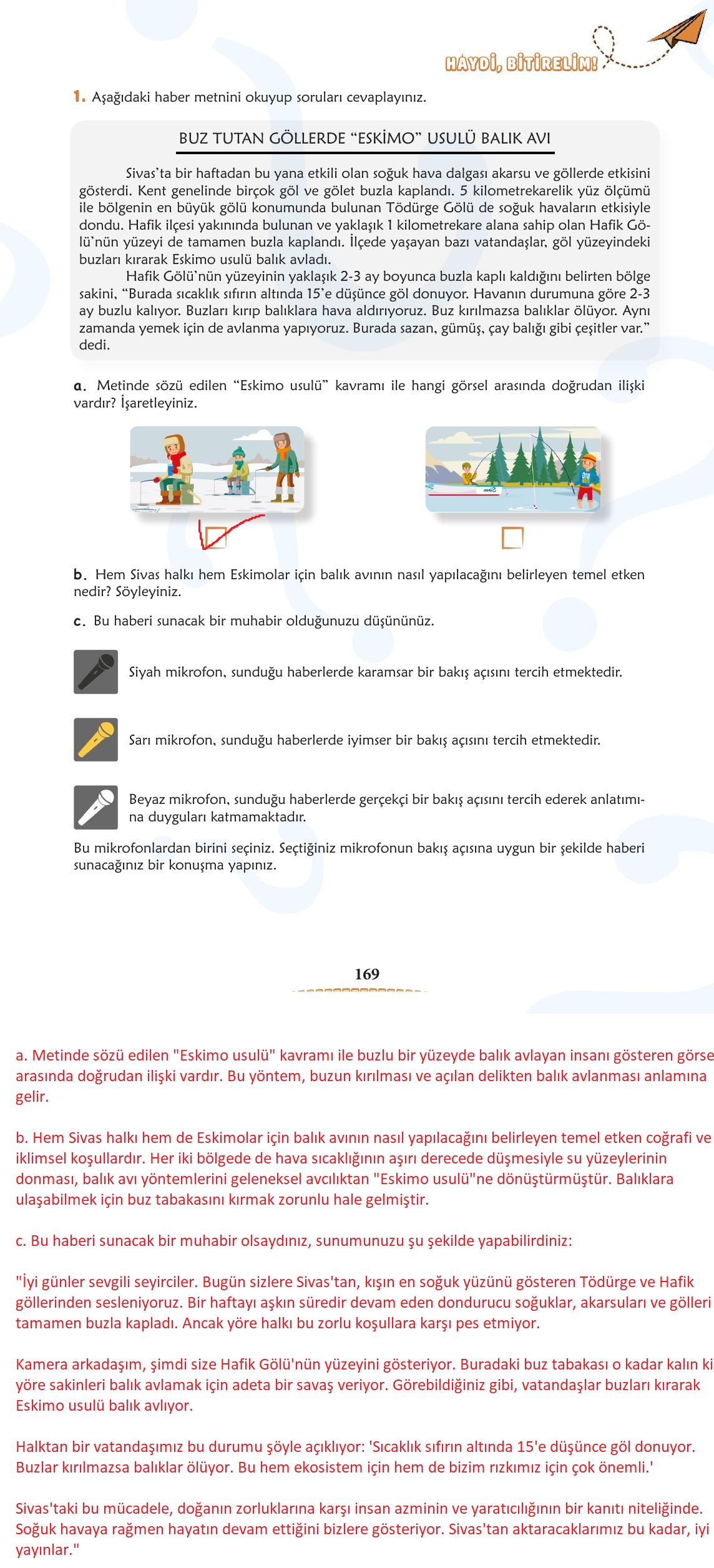 6. Sınıf Türkçe 1. Kitap Meb Yayınları Ders Kitabı Sayfa 170 Cevapları