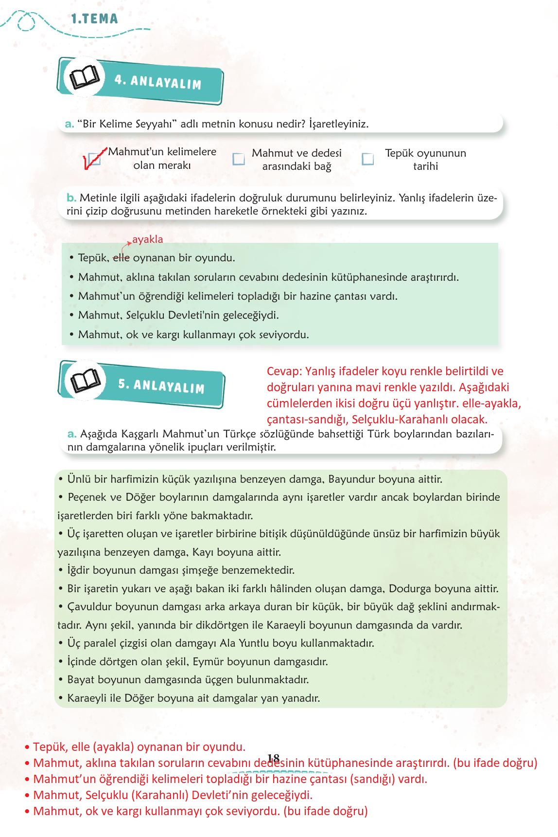 6. Sınıf Türkçe 1. Kitap Meb Yayınları Ders Kitabı Sayfa 19 Cevapları