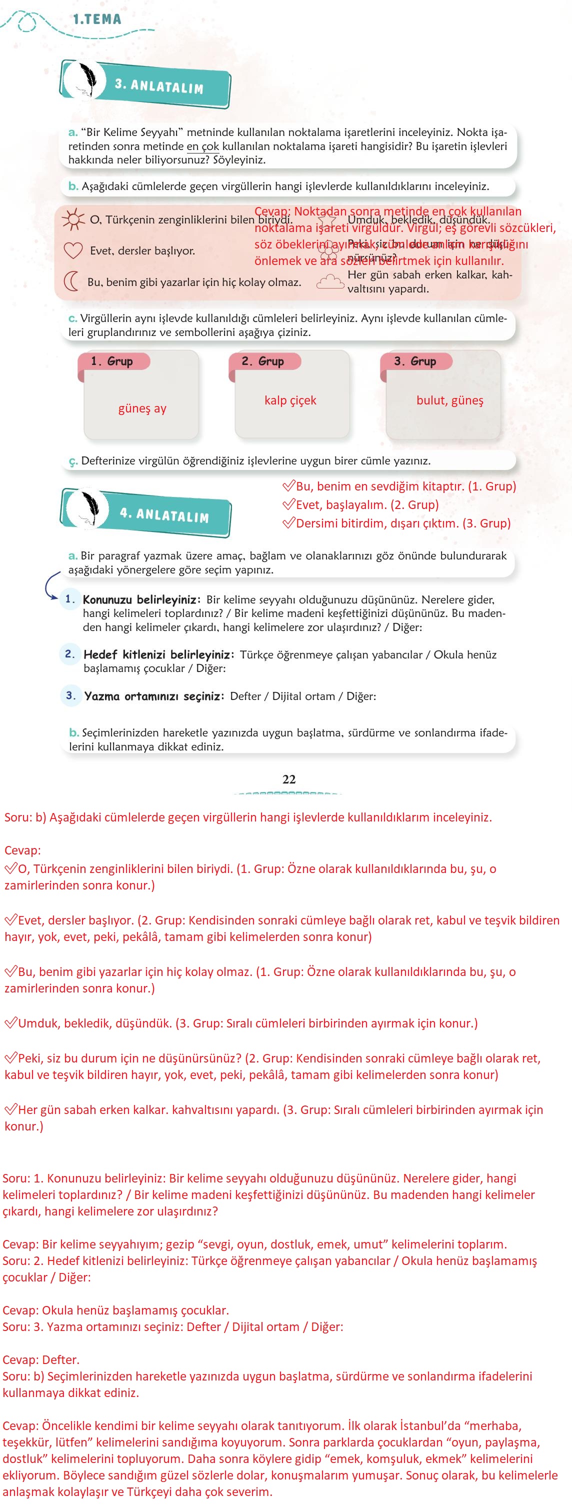 6. Sınıf Türkçe 1. Kitap Meb Yayınları Ders Kitabı Sayfa 23 Cevapları