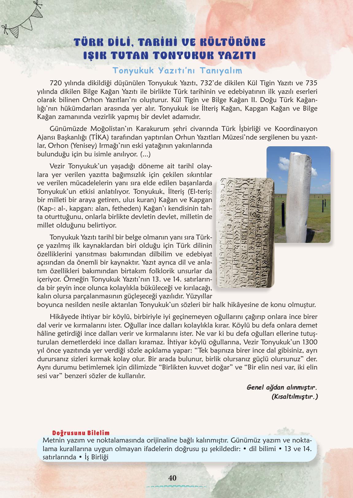 6. Sınıf Türkçe 1. Kitap Meb Yayınları Ders Kitabı Sayfa 41 Cevapları