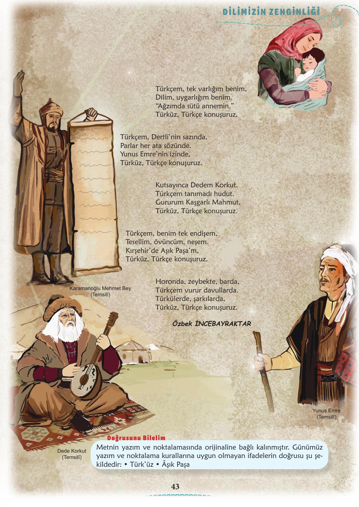 6. Sınıf Türkçe 1. Kitap Meb Yayınları Ders Kitabı Sayfa 44 Cevapları