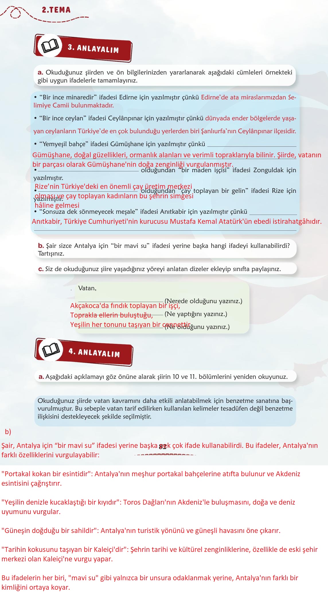 6. Sınıf Türkçe 1. Kitap Meb Yayınları Ders Kitabı Sayfa 83 Cevapları