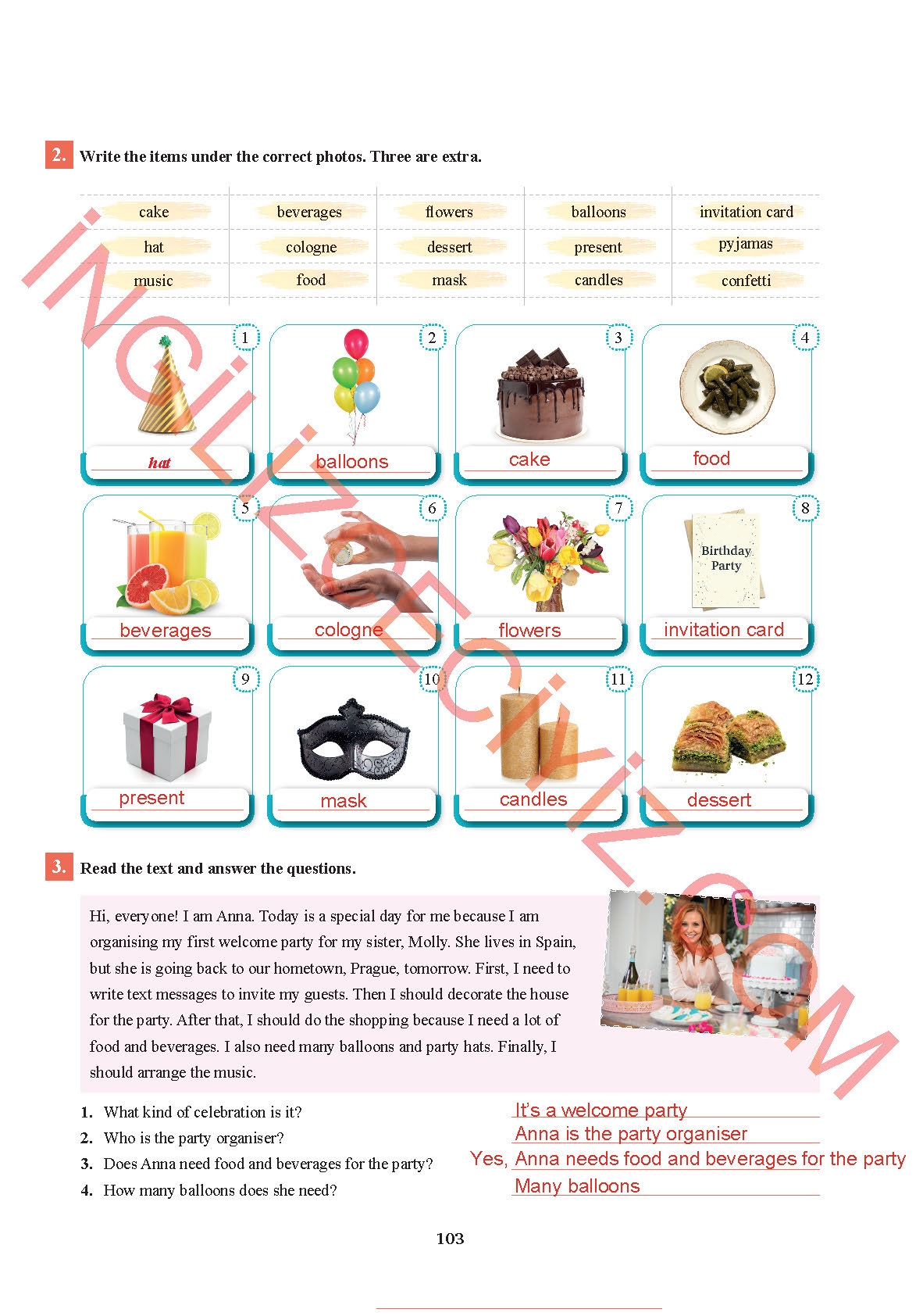 7. Sınıf İngilizce Sdr İpekyolu Yayınları Kitabı Sayfa 103 Cevapları