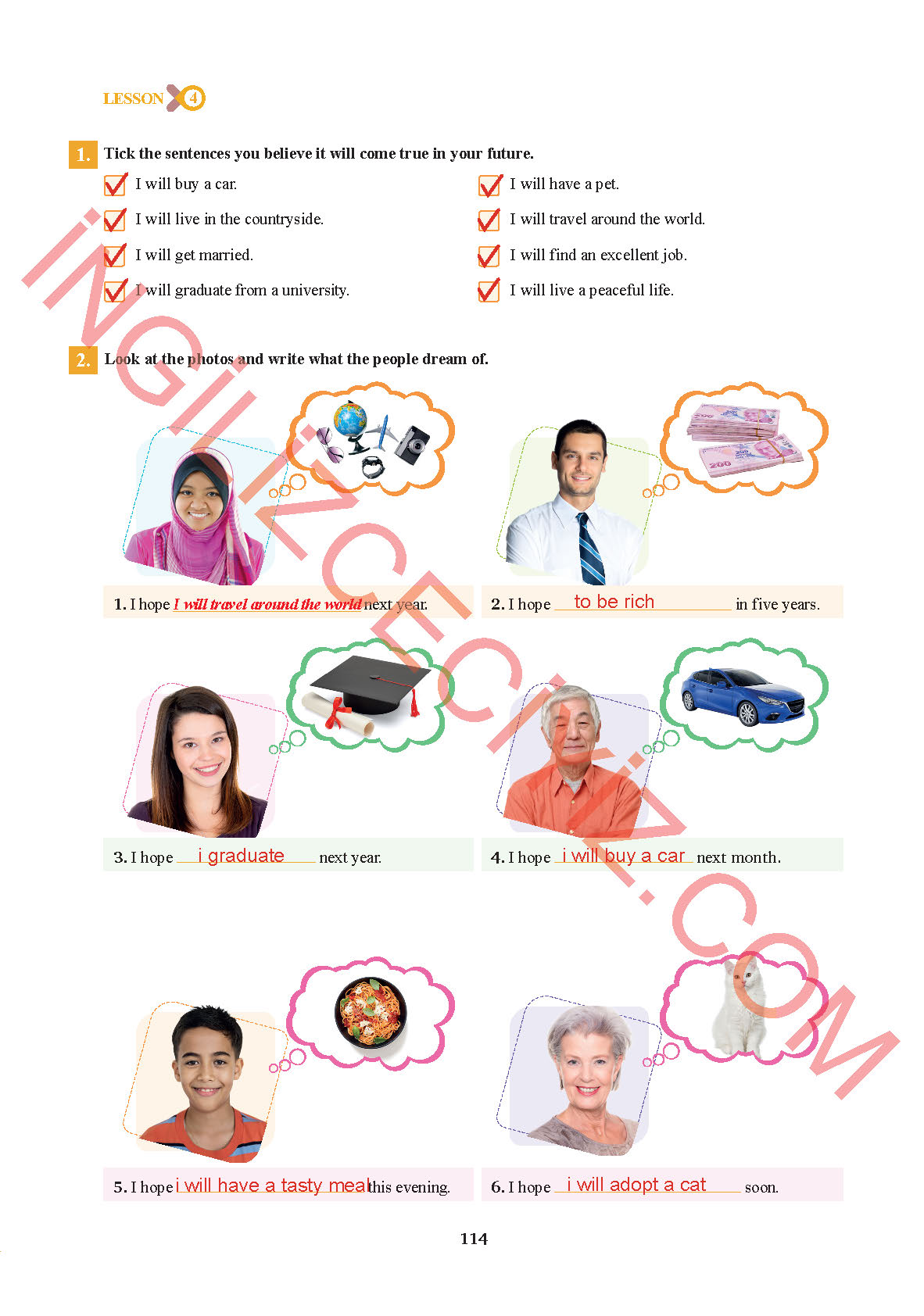 7. Sınıf İngilizce Sdr İpekyolu Yayınları Kitabı Sayfa 114 Cevapları