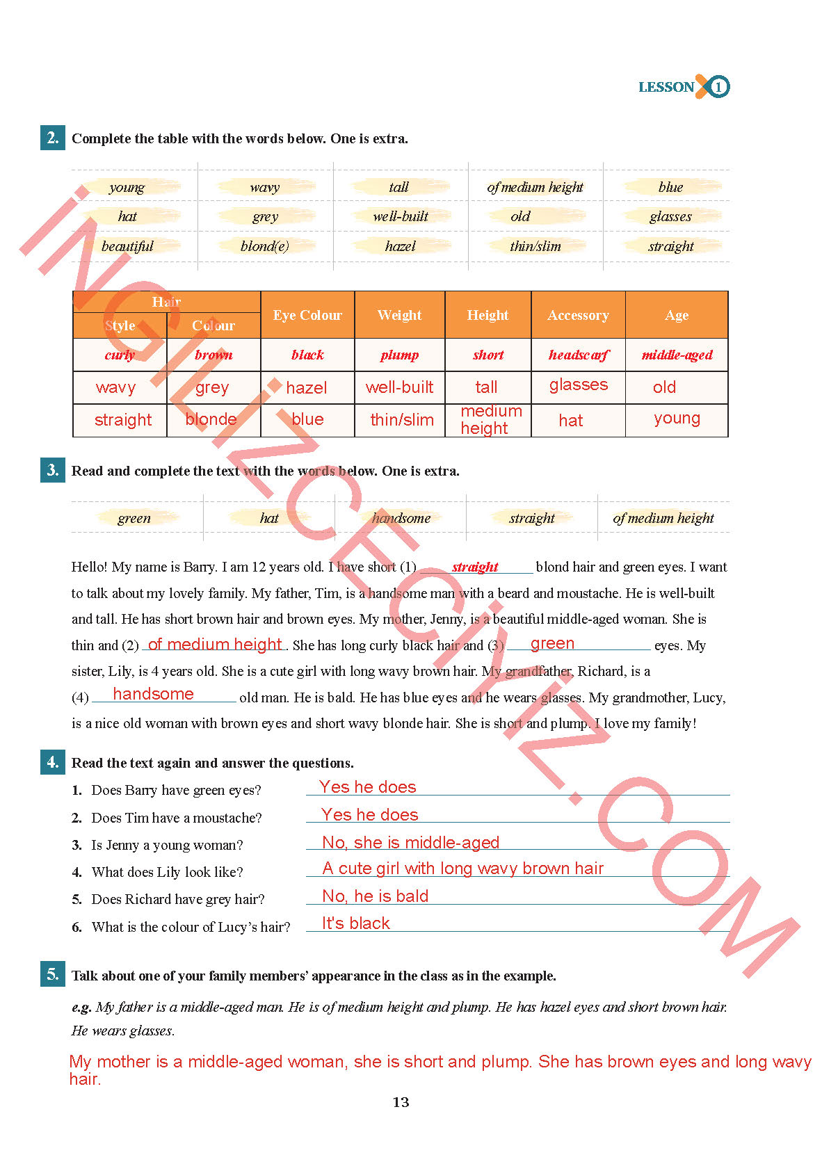 7. Sınıf İngilizce Sdr İpekyolu Yayınları Kitabı Sayfa 13 Cevapları