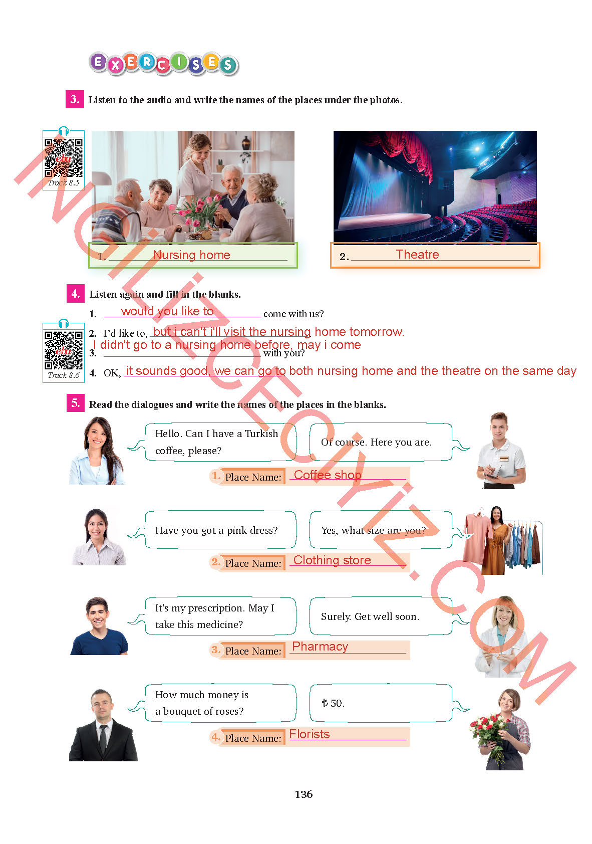 7. Sınıf İngilizce Sdr İpekyolu Yayınları Kitabı Sayfa 136 Cevapları