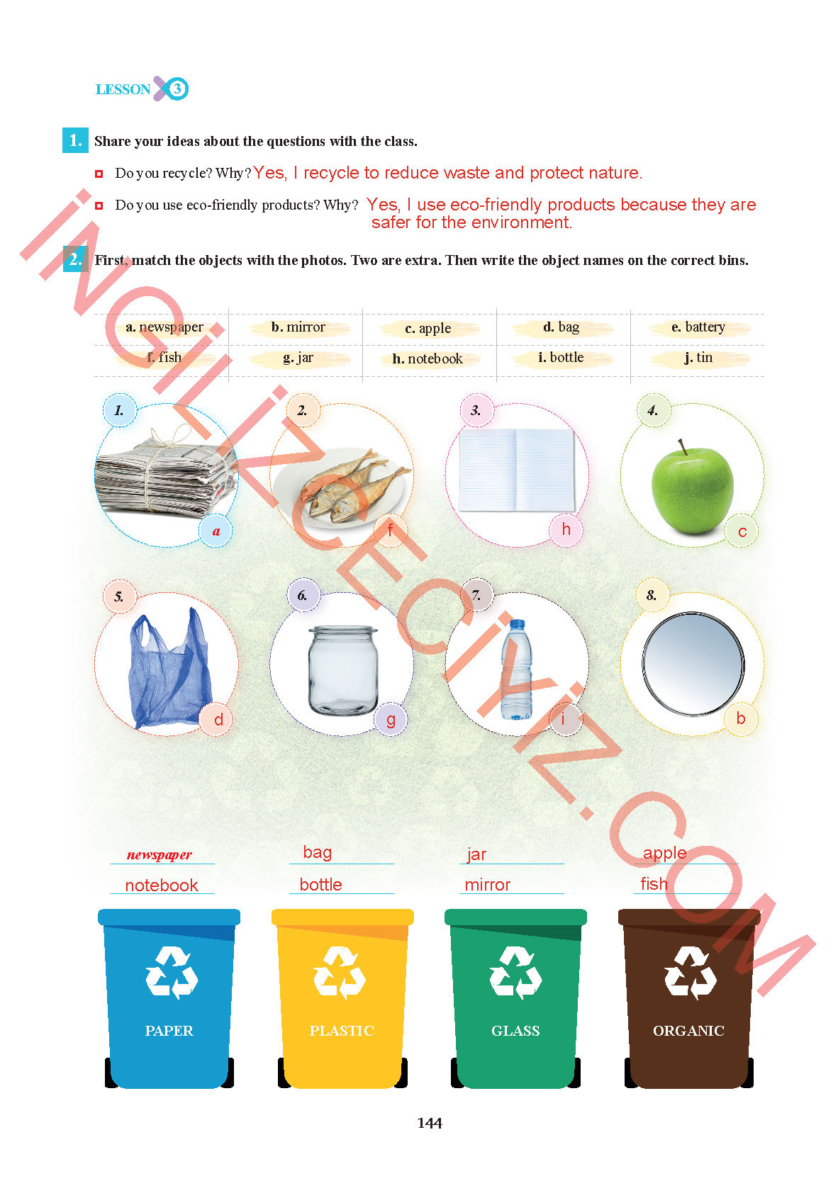 7. Sınıf İngilizce Sdr İpekyolu Yayınları Kitabı Sayfa 144 Cevapları