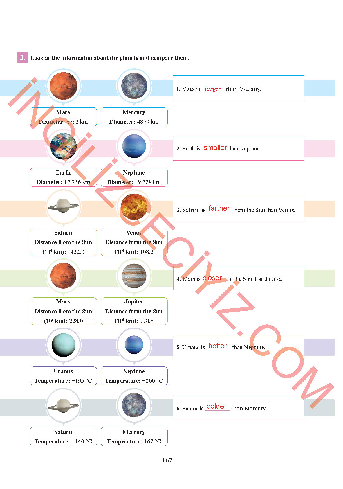 7. Sınıf İngilizce Sdr İpekyolu Yayınları Kitabı Sayfa 167 Cevapları