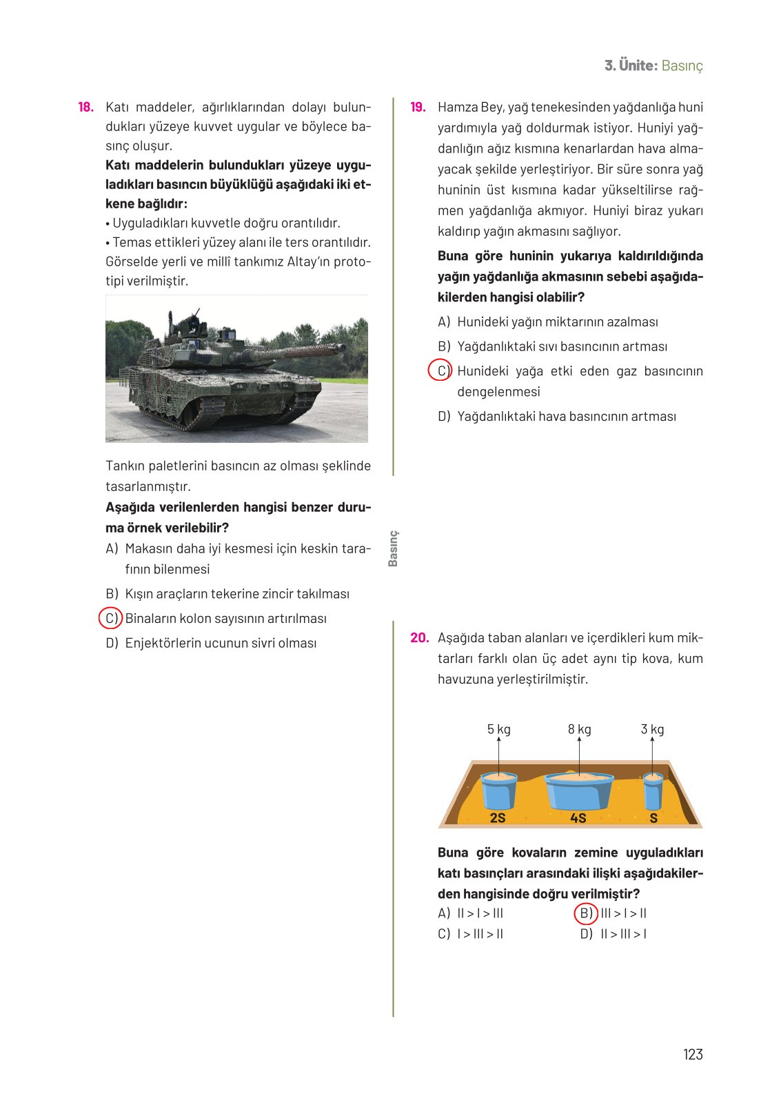 8. Sınıf Hecce Yayıncılık Fen Bilimleri Ders Kitabı Sayfa 123 Cevapları