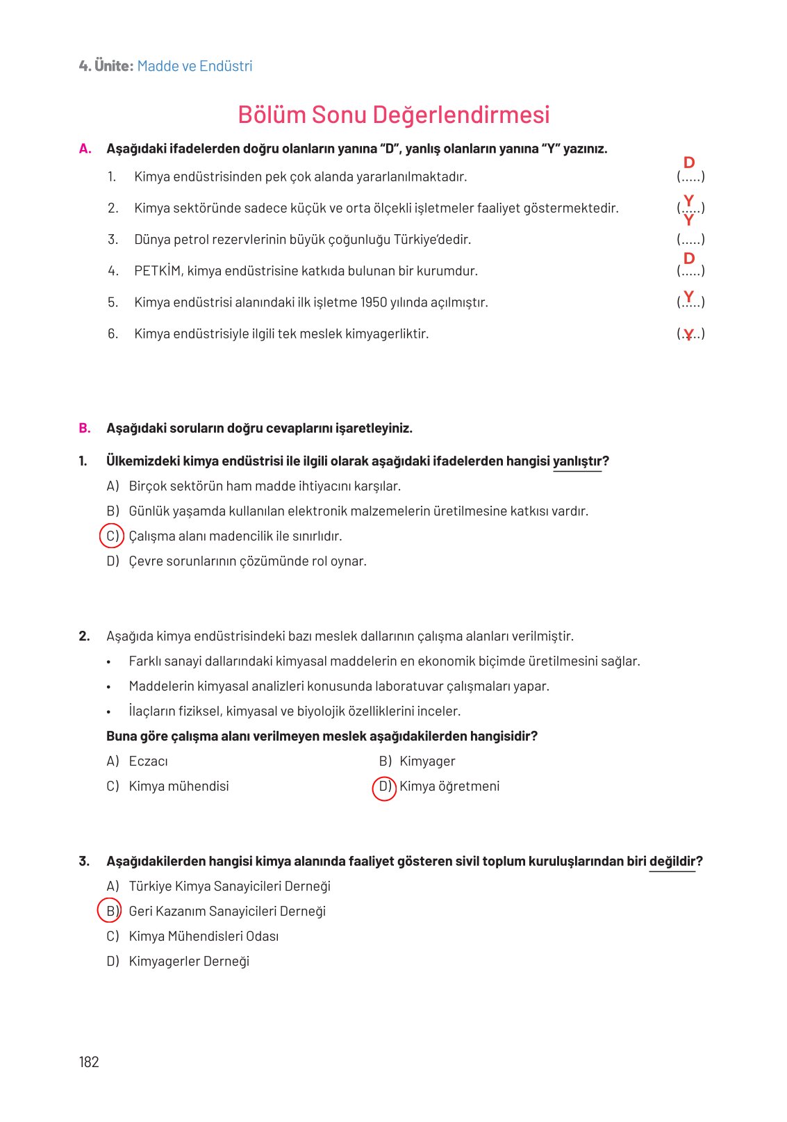 8. Sınıf Hecce Yayıncılık Fen Bilimleri Ders Kitabı Sayfa 182 Cevapları