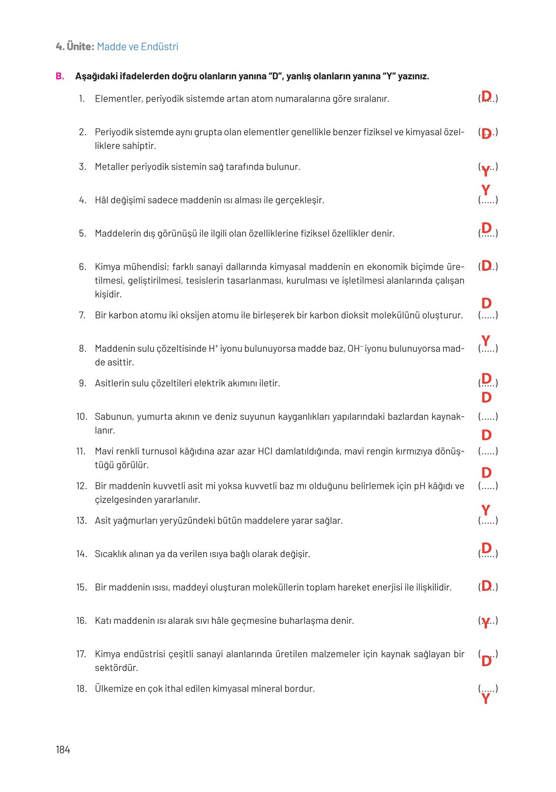 8. Sınıf Hecce Yayıncılık Fen Bilimleri Ders Kitabı Sayfa 184 Cevapları