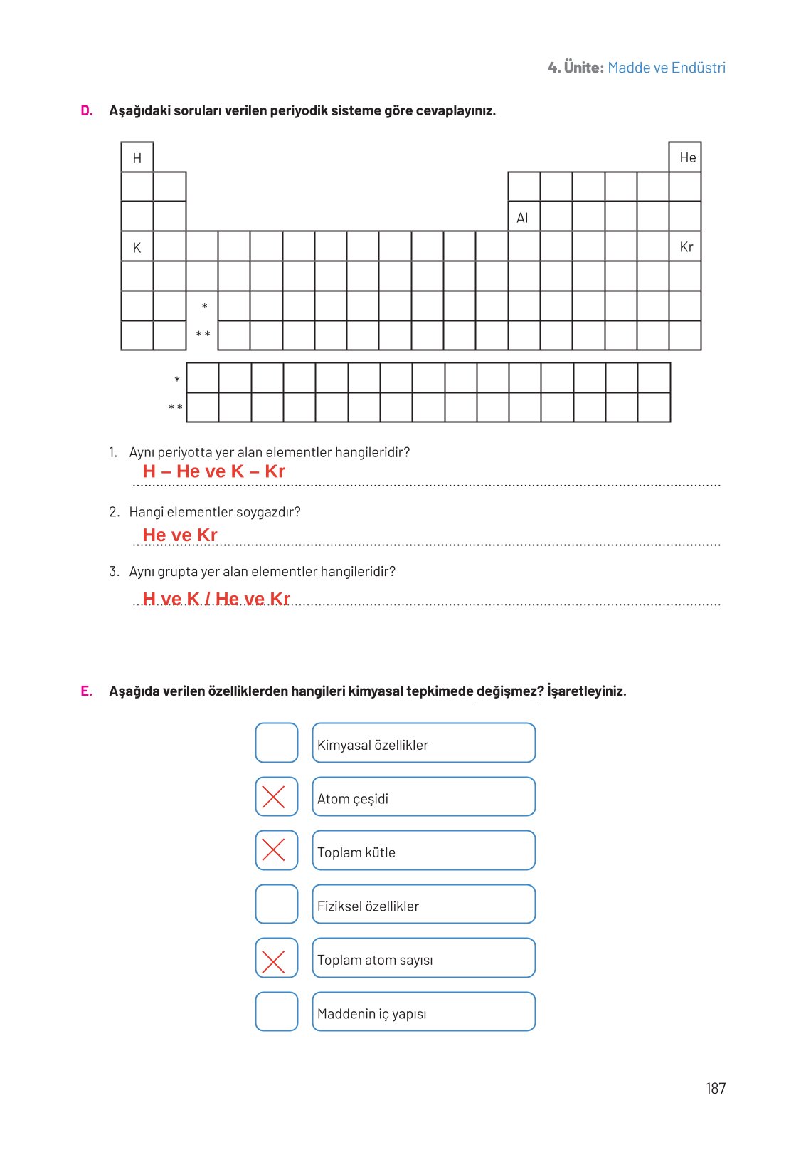 8. Sınıf Hecce Yayıncılık Fen Bilimleri Ders Kitabı Sayfa 187 Cevapları
