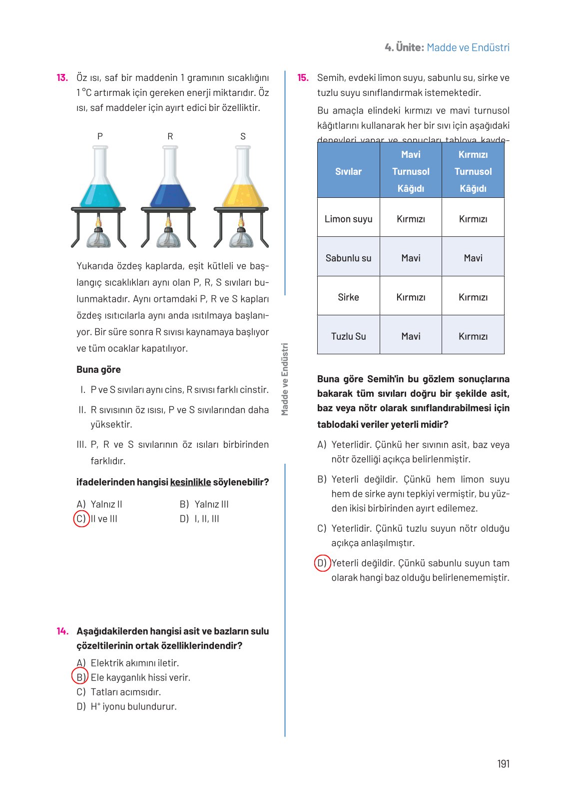 8. Sınıf Hecce Yayıncılık Fen Bilimleri Ders Kitabı Sayfa 191 Cevapları