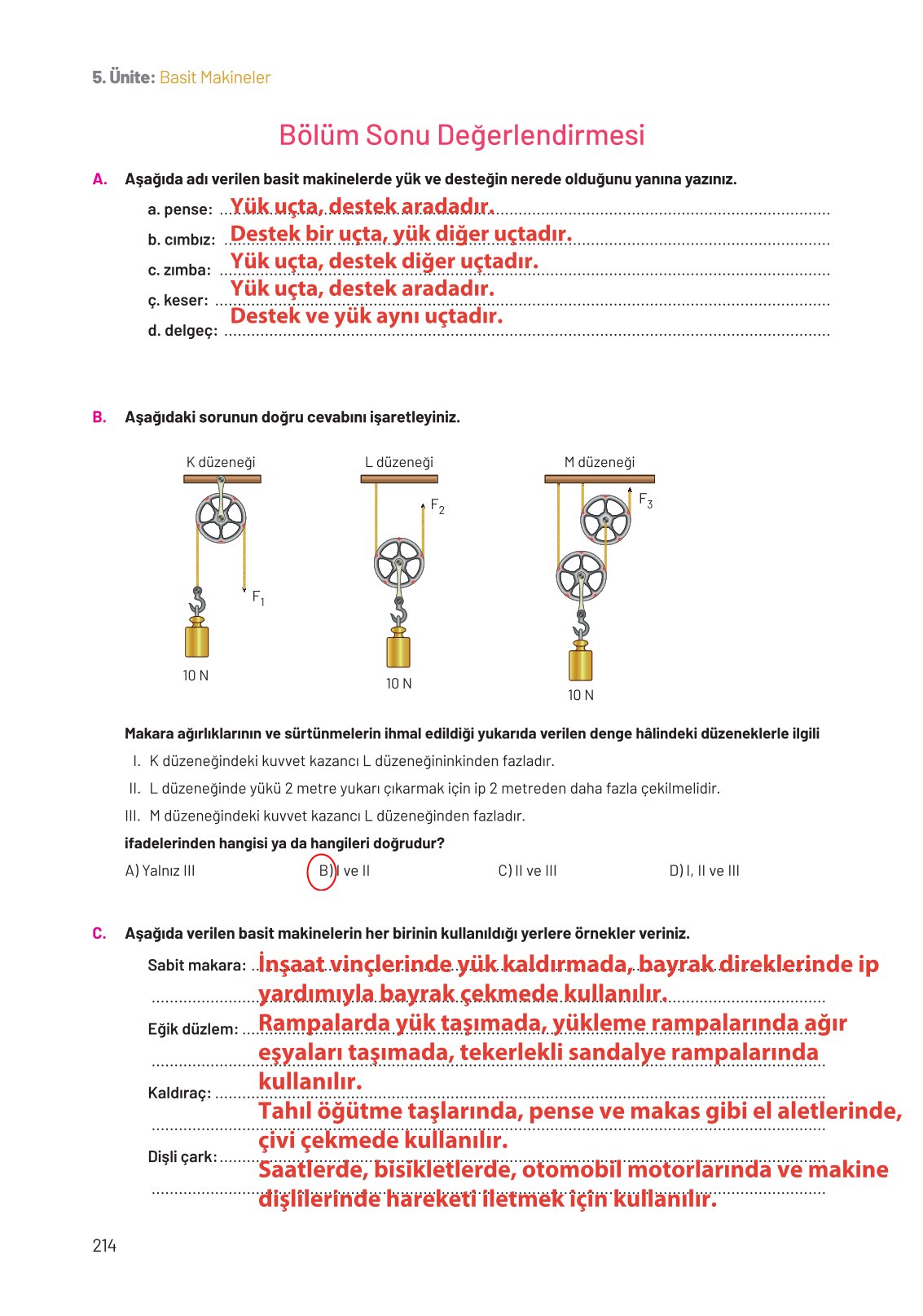 8. Sınıf Hecce Yayıncılık Fen Bilimleri Ders Kitabı Sayfa 214 Cevapları
