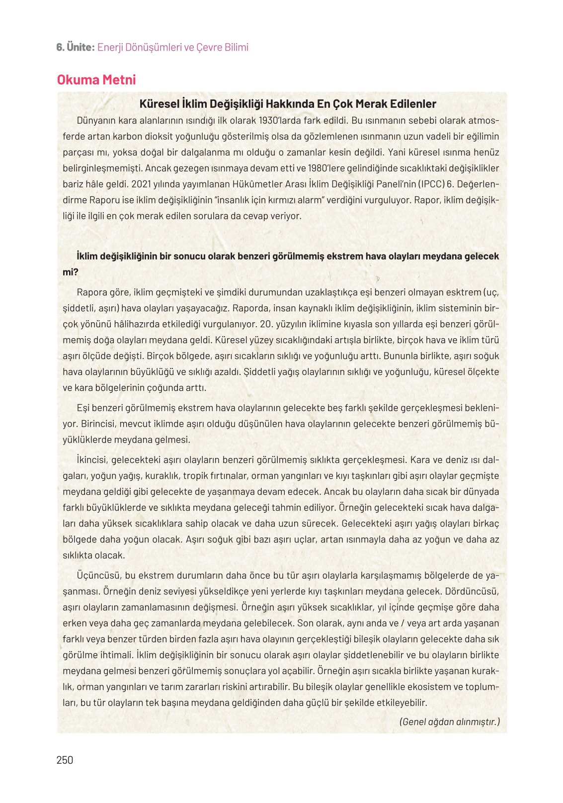 8. Sınıf Hecce Yayıncılık Fen Bilimleri Ders Kitabı Sayfa 250 Cevapları