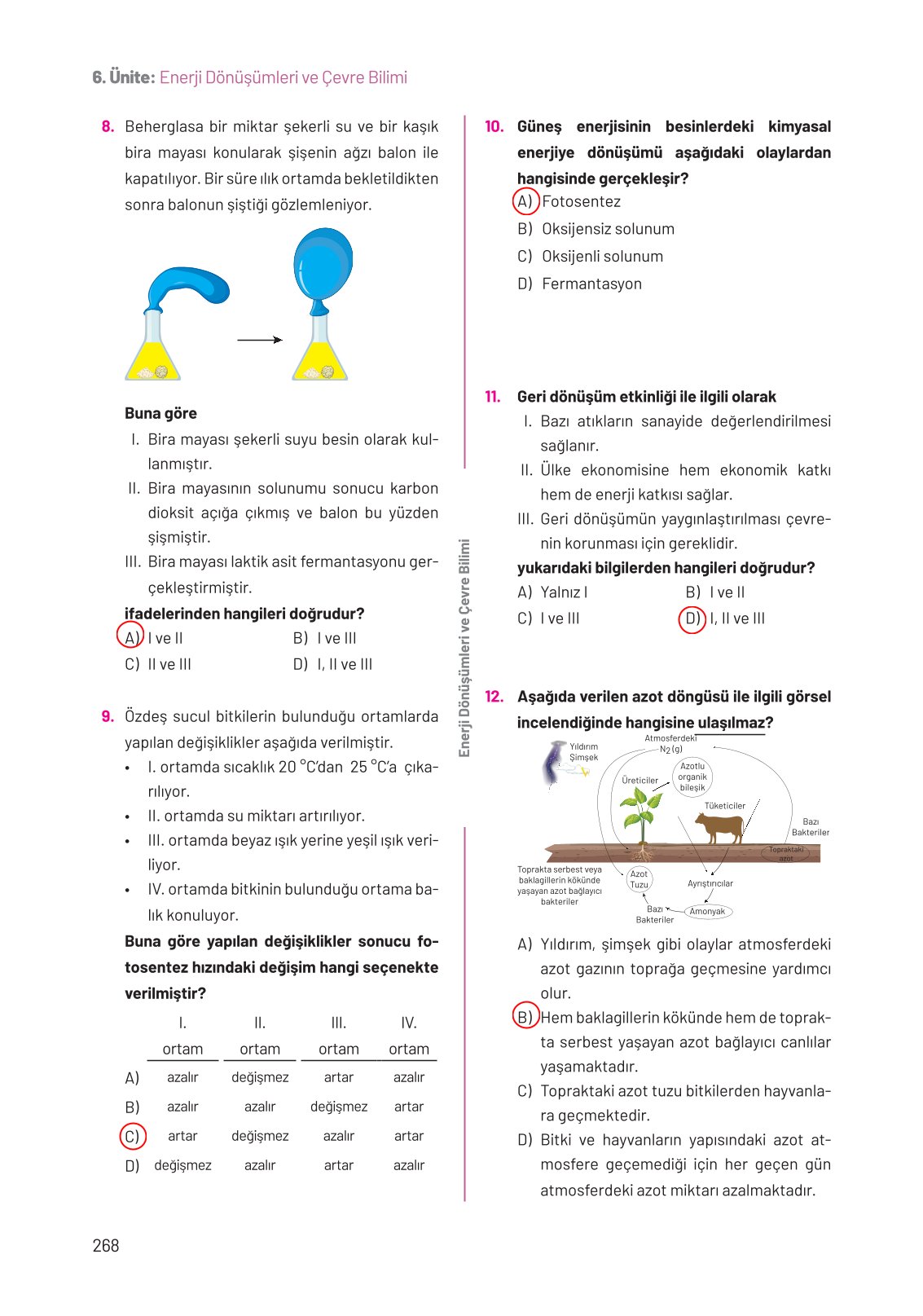 8. Sınıf Hecce Yayıncılık Fen Bilimleri Ders Kitabı Sayfa 268 Cevapları