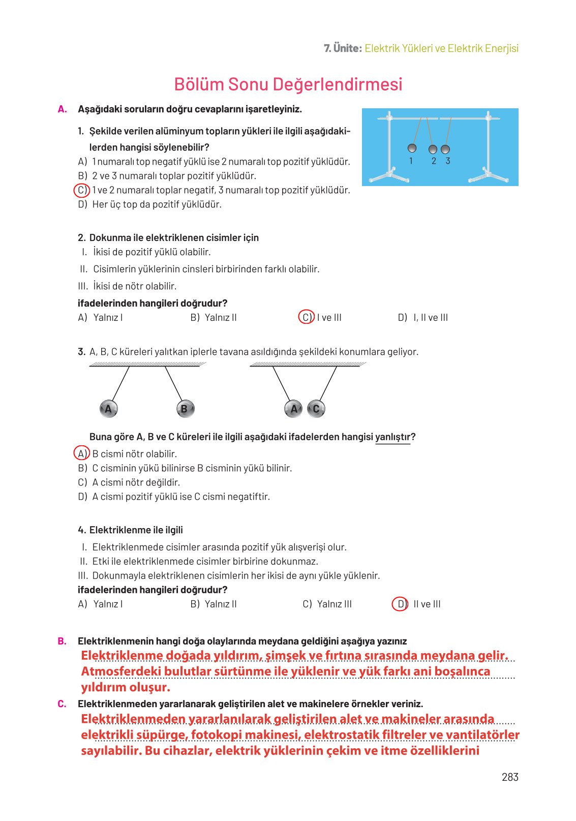 8. Sınıf Hecce Yayıncılık Fen Bilimleri Ders Kitabı Sayfa 283 Cevapları 8. Sınıf Hecce Yayıncılık Fen Bilimleri Ders Kitabı Sayfa 283 Cevapları