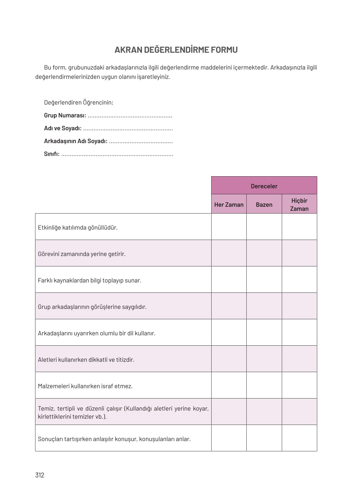 8. Sınıf Hecce Yayıncılık Fen Bilimleri Ders Kitabı Sayfa 312 Cevapları