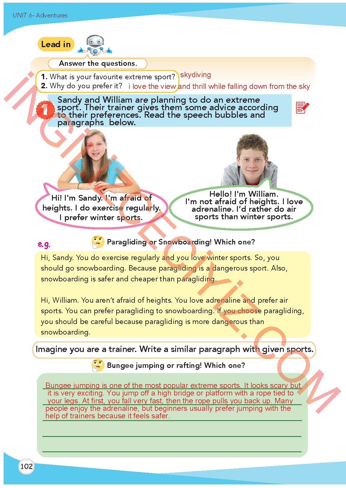 8. Sınıf İngilizce Meb Yayınları Kitabı Sayfa 102 Cevapları