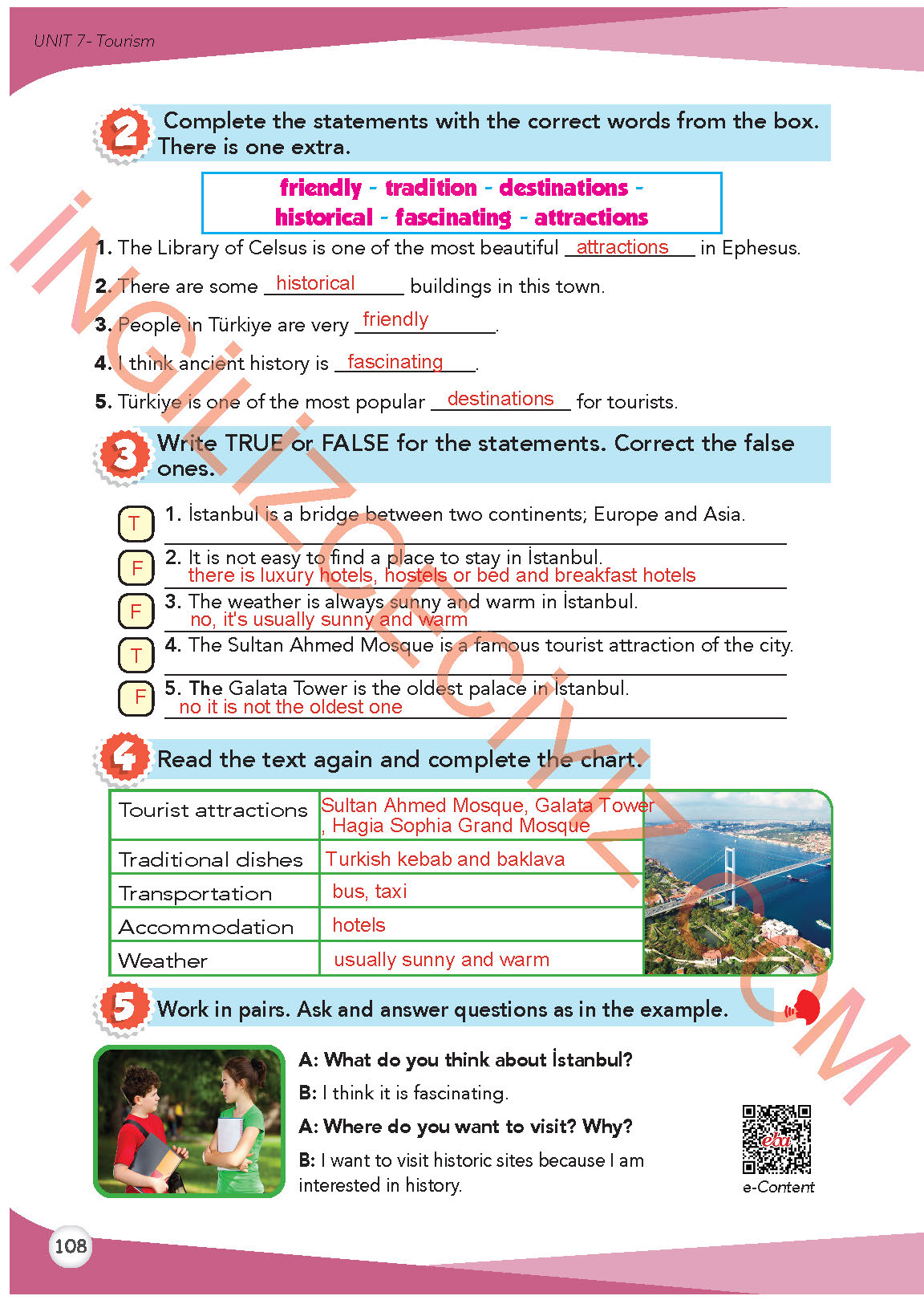 8. Sınıf İngilizce Meb Yayınları Kitabı Sayfa 108 Cevapları