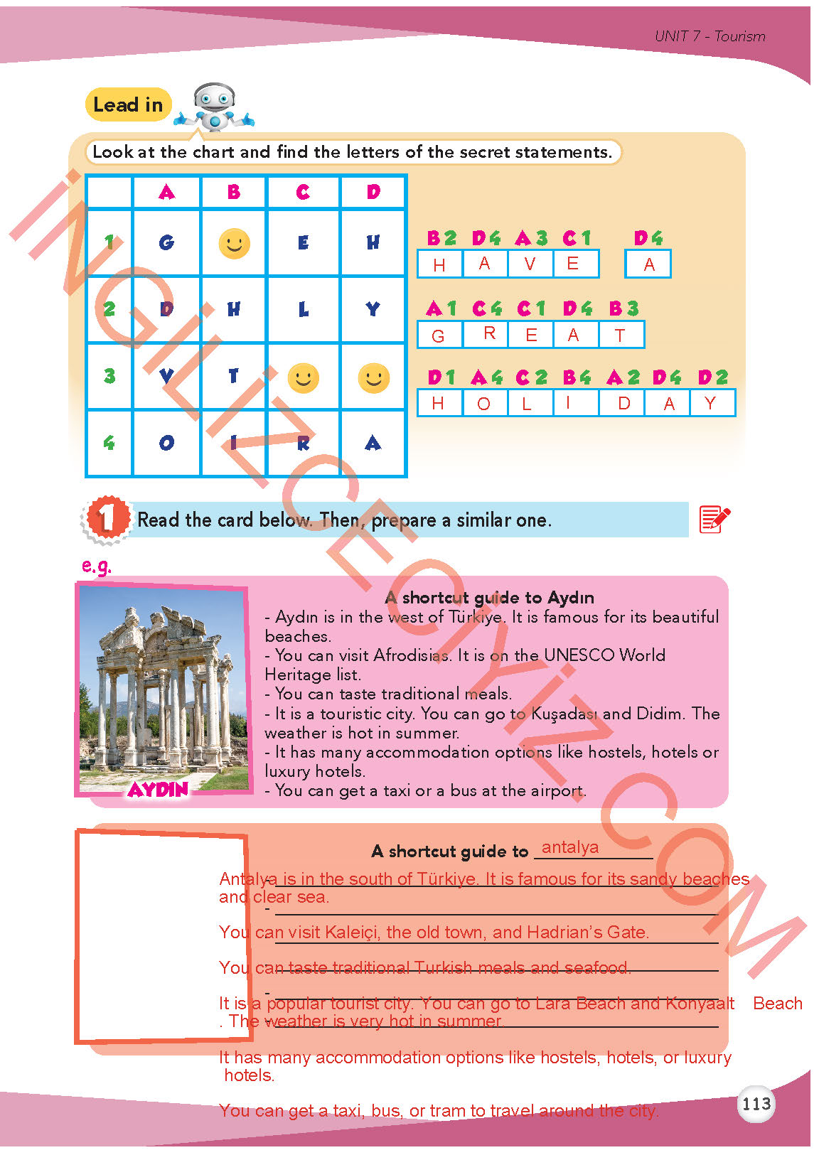 8. Sınıf İngilizce Meb Yayınları Kitabı Sayfa 113 Cevapları