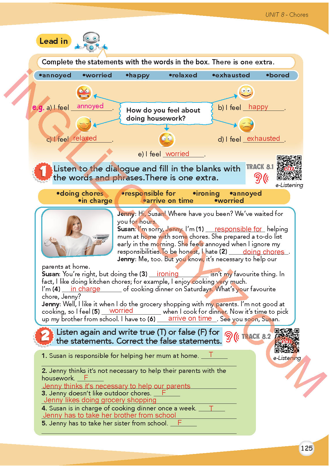 8. Sınıf İngilizce Meb Yayınları Kitabı Sayfa 125 Cevapları