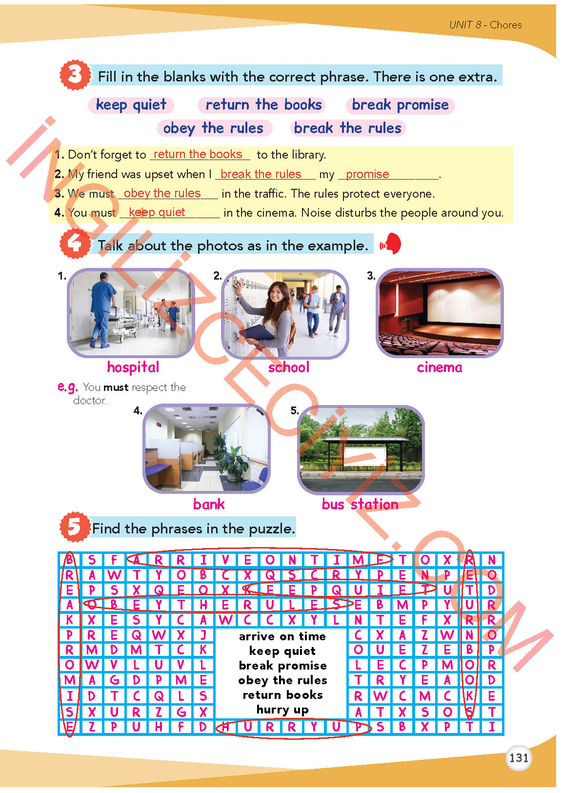 8. Sınıf İngilizce Meb Yayınları Kitabı Sayfa 131 Cevapları