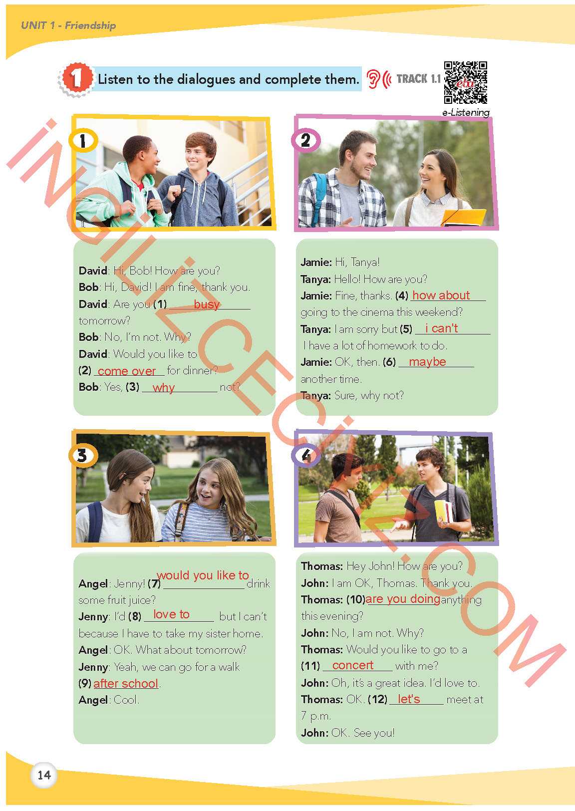 8. Sınıf İngilizce Meb Yayınları Kitabı Sayfa 14 Cevapları