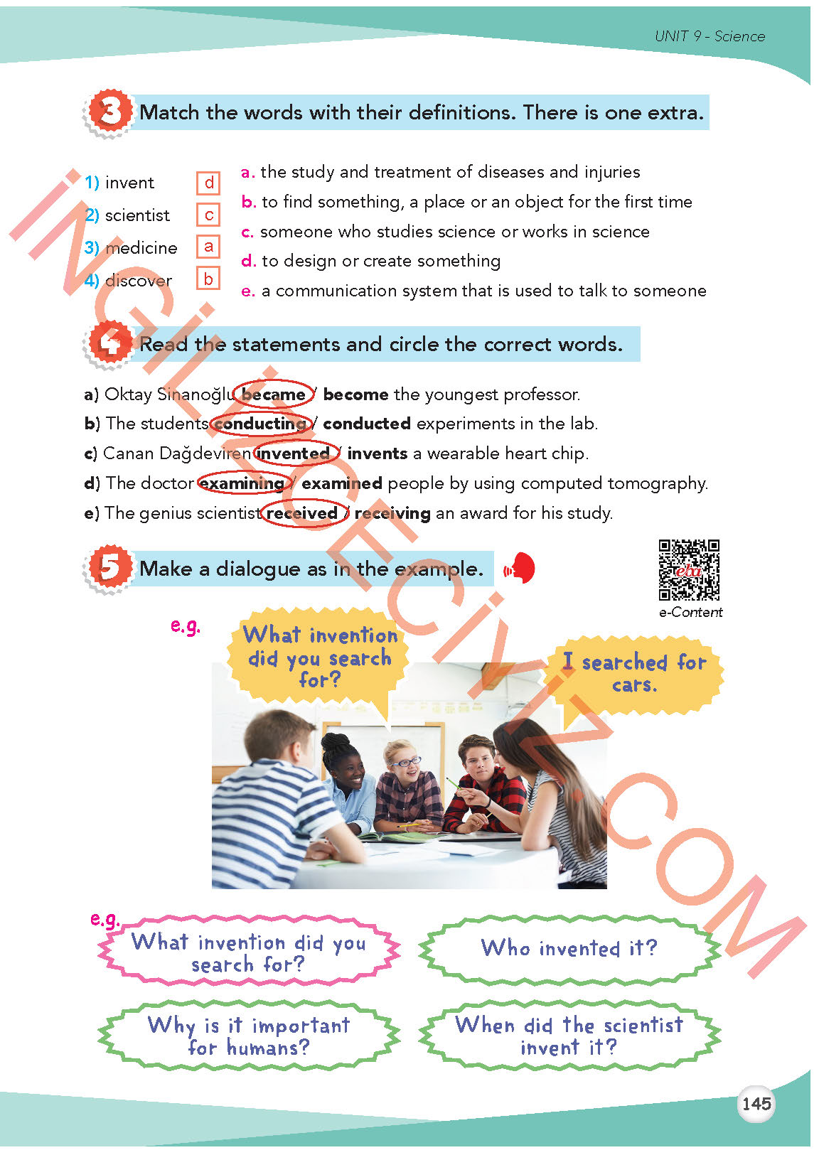 8. Sınıf İngilizce Meb Yayınları Kitabı Sayfa 145 Cevapları