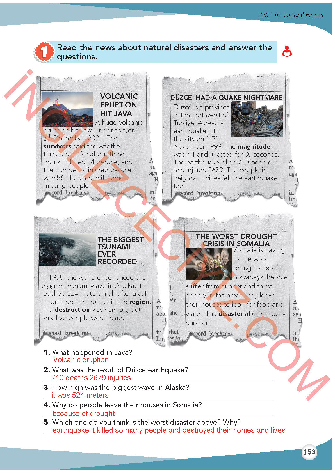 8. Sınıf İngilizce Meb Yayınları Kitabı Sayfa 153 Cevapları