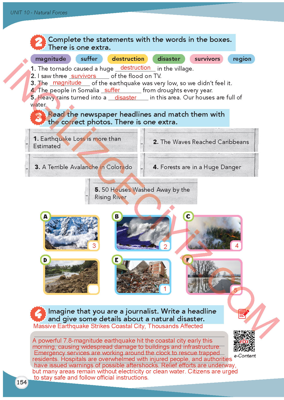 8. Sınıf İngilizce Meb Yayınları Kitabı Sayfa 154 Cevapları