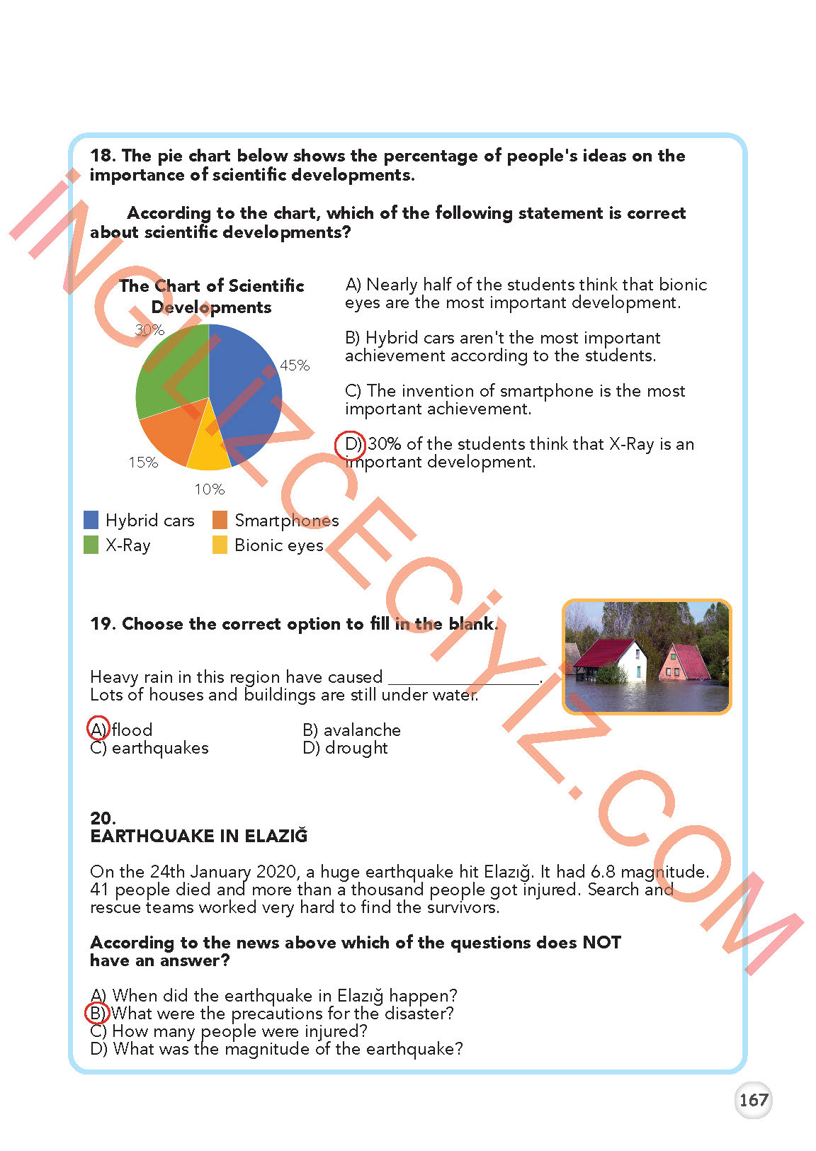 8. Sınıf İngilizce Meb Yayınları Kitabı Sayfa 167 Cevapları