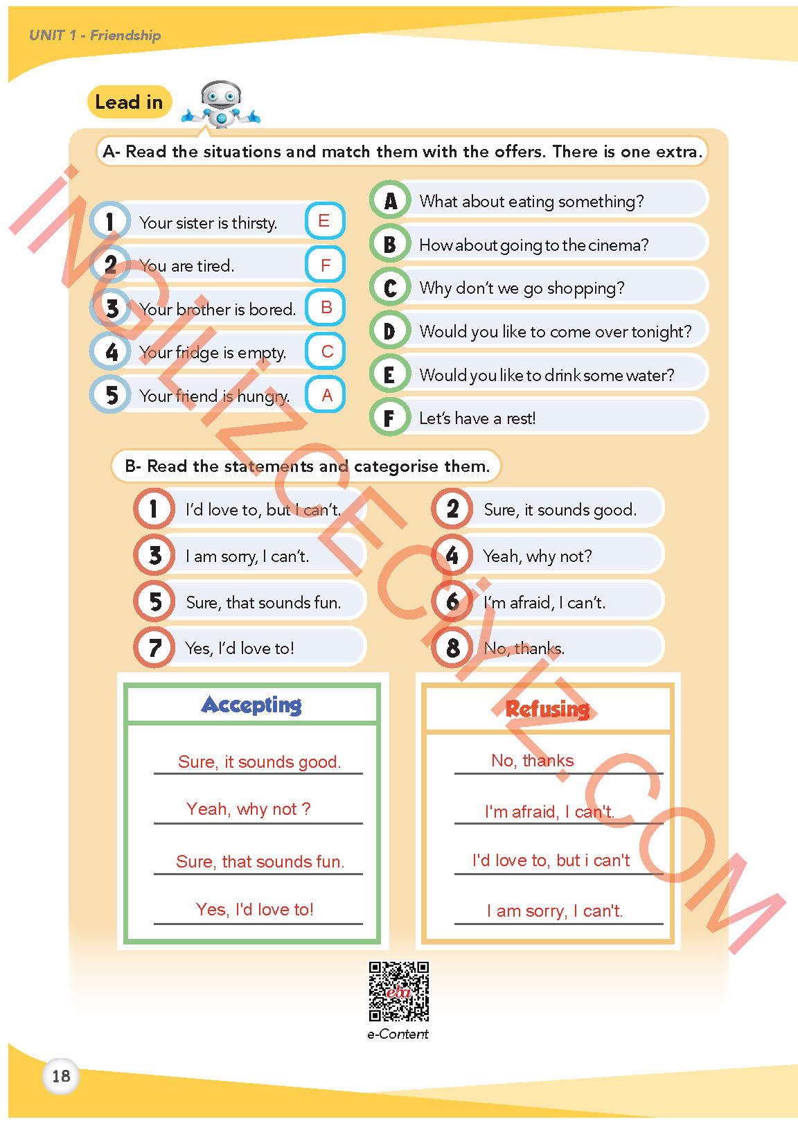 8. Sınıf İngilizce Meb Yayınları Kitabı Sayfa 18 Cevapları