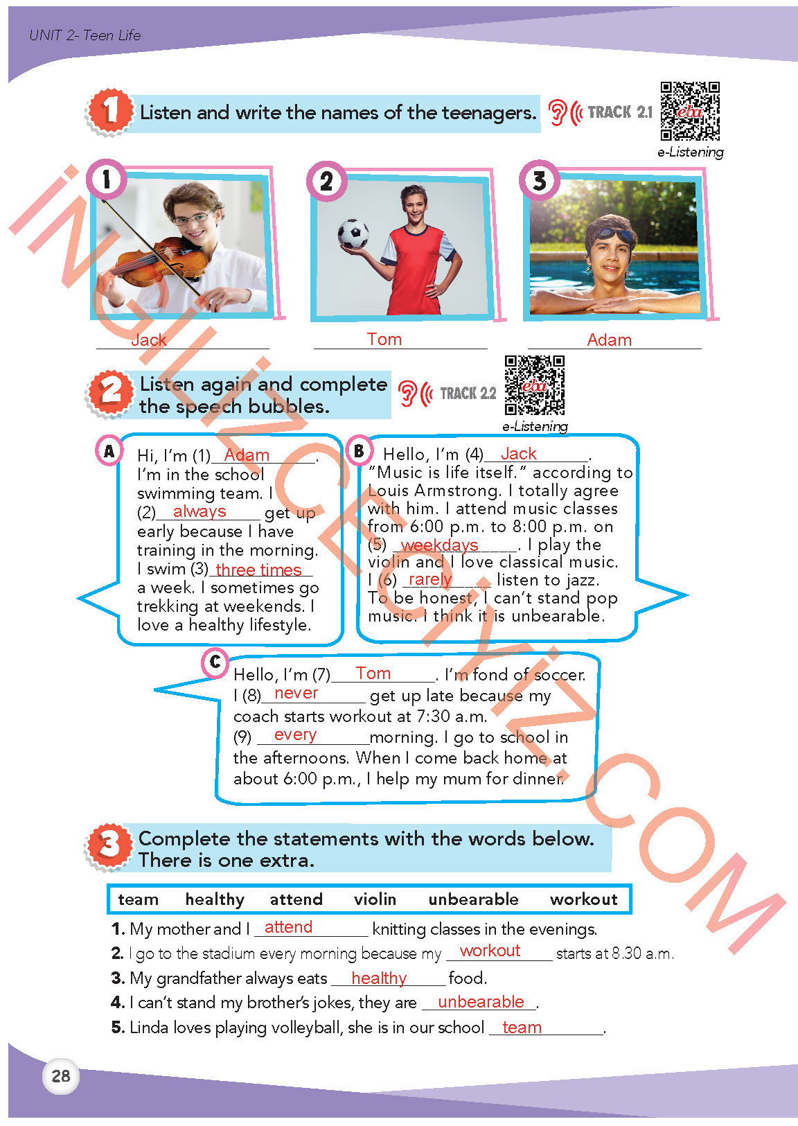 8. Sınıf İngilizce Meb Yayınları Kitabı Sayfa 28 Cevapları