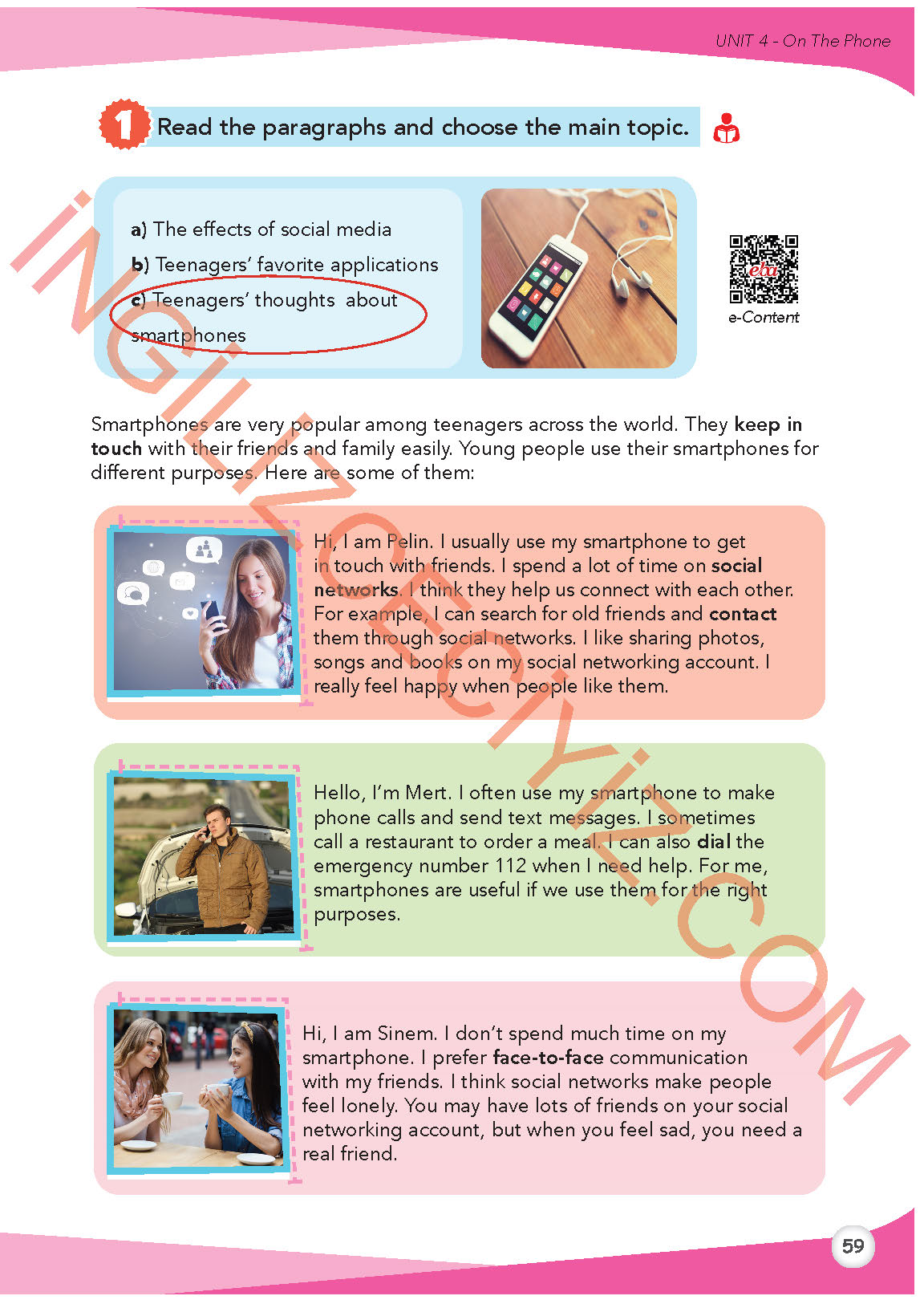 8. Sınıf İngilizce Meb Yayınları Kitabı Sayfa 59 Cevapları